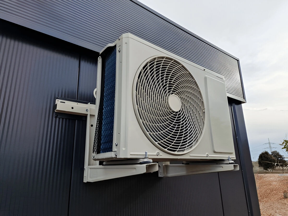 heat pump installed on the wall